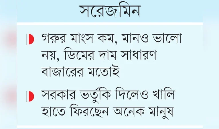 সরকারের সুলভ মূল্যে বিক্রি কার্যক্রম নামেমাত্র
